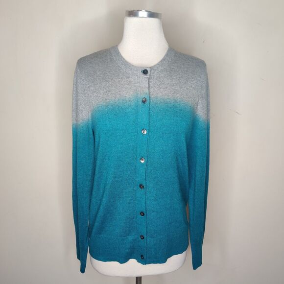 Eddie Bauer Cardigan Sweater Ombre Dip Dye - Picture 1 of 9